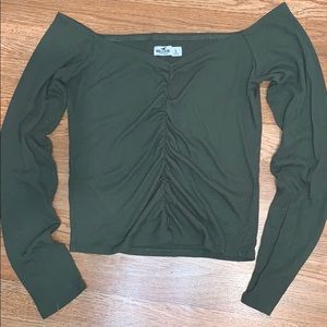 Off the shoulder ruched shirt